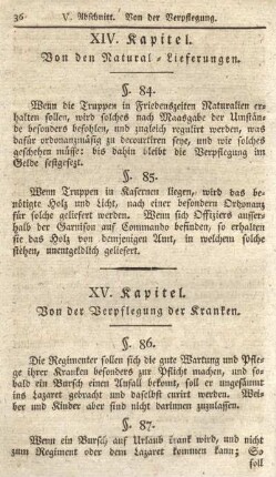 XIV. Kapitel. Von den Natural-Lieferungen.