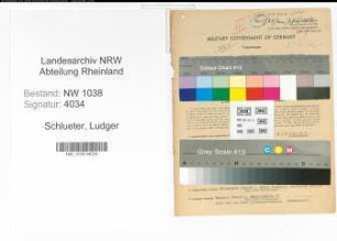 Entnazifizierung Ludger Schlueter , geb. 22.10.1899 (Beamter)