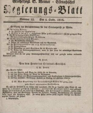 Nr. 15 : 9. October 1818