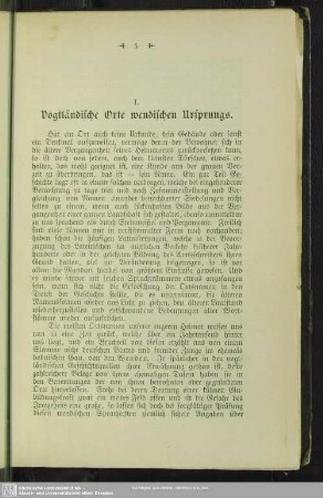 I. Vogtländische Orte wendischen Ursprngs