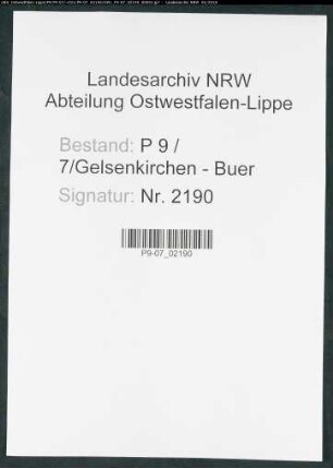 Namensverzeichnis Gelsenkirchen - Buer, Todesfälle