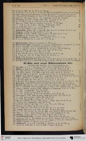 III. Alte und neue Silbermünzen etc. (Nr. 178-257)