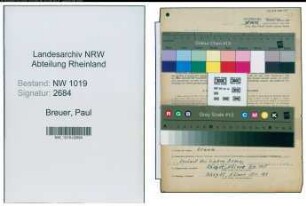 Entnazifizierung Paul Breuer , geb. 21.10.1894 (Rektor)