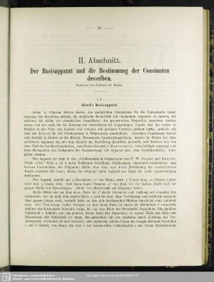 II. Abschnitt. Der Basisapparat und die Bestimmung der Constanten desselben
