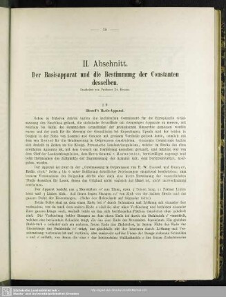 II. Abschnitt. Der Basisapparat und die Bestimmung der Constanten desselben