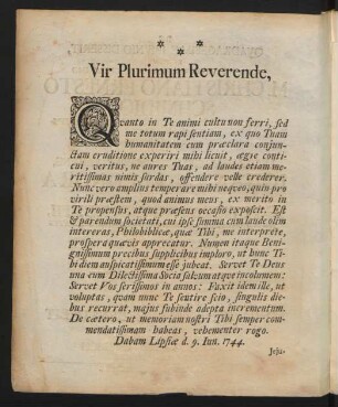Vir Plurimum Reverende
