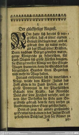 I. Der glückseelige August
