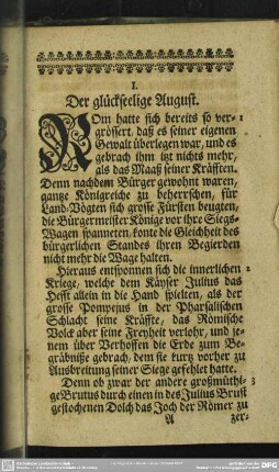 I. Der glückseelige August