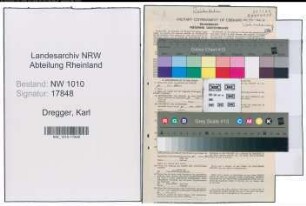 Entnazifizierung Karl Dregger , geb. 18.03.1887 (Bahnbeamter)