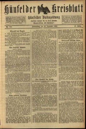 Ausgabe vom Freitag, den 28. Dezember 1923.