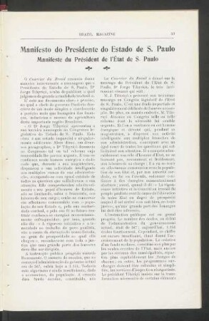 Manifesto do Presidente do Estado de S. Paulo