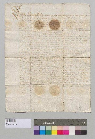 Abt Honoratus, Prior Valentinianus, Subprior Franziskus und der Konvent von Kloster Seeon übertragen das bisher von Paulus Aicher besessene Aicher Gut zu Engelsberg [im Gericht Mörmoosen] an dessen Sohn Hans zu Freistift. S1: Abt Honoratus v. Kloster Seeon, S2: Konvent v. Kloster Seeon