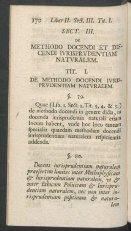 Sect. III. De Methodo Docendi Et Discendi Iurisprudentiam Naturalem.