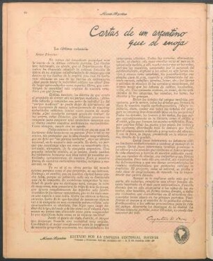 Cartas de un argentino que se enoja : La última estancia