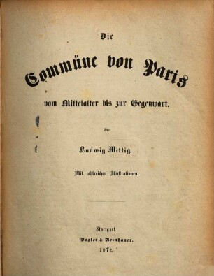 Die Commüne von Paris vom Mittelalter bis zur Gegenwart : Mit zahlreichen Illustrationen