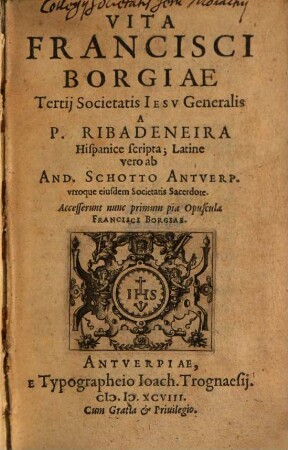 Vita Francisci Borgiae