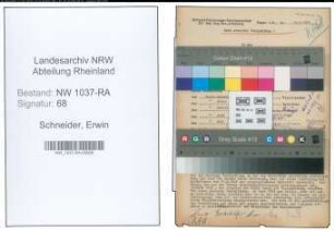 Entnazifizierung Erwin Schneider , geb. 17.08.1897 ()