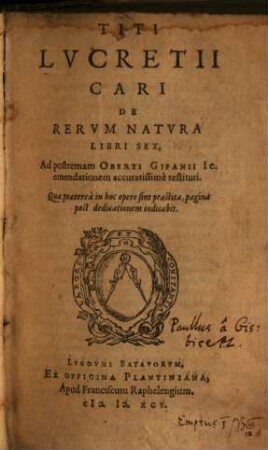De rerum natura : libri sex