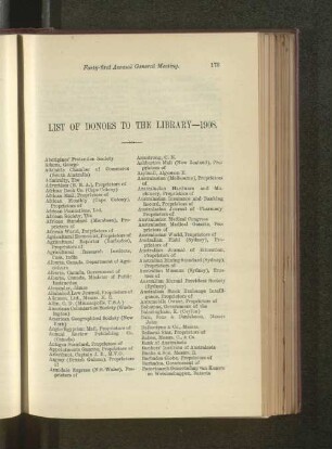List of Donors to the Library, 19