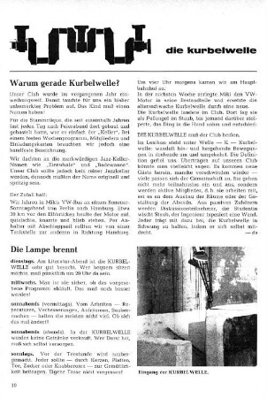 Die Kurbelwelle : Warum gerade Kurbelwelle?