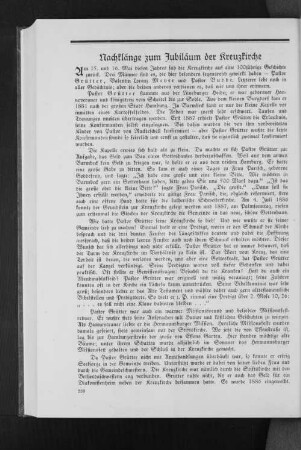 Nachklänge zum Jubiläum der Kreuzkirche