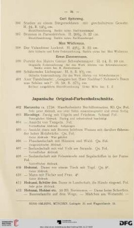 Japanische Original-Farbenholzschnitte (Nr. 402-450)