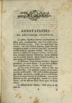 Abvlfedae Descriptio Aegypti : Arabice Et Latine