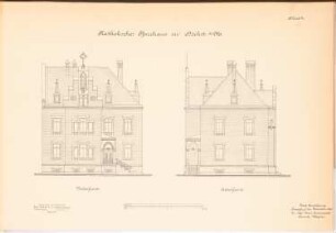 Katholisches Pfarrhaus, Höchst: Vorderfront, Seitenfront
