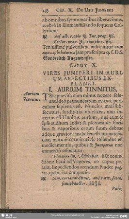 Caput X. Vires Juniperi In Aurium Affectibus Explanat