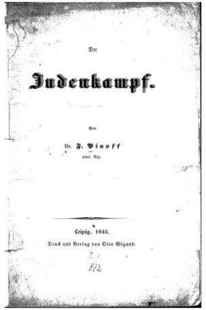 Der Judenkampf / von F. Pinoff