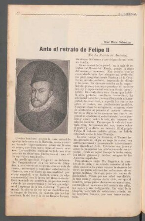 Ante el retrato de Felipe II : (De "La Revista de América")