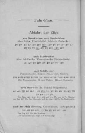 Fahr-Plan - Abfahrt der Züge