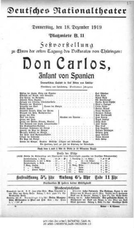 Don Carlos, Infant von Spanien