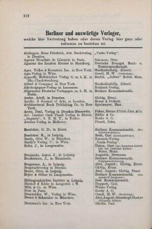 Berliner und auswärtige Verleger