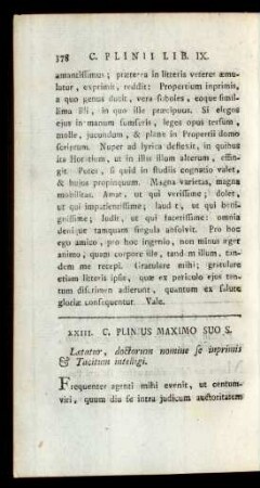 XXIII. C. Plinius Maximo Suo S.