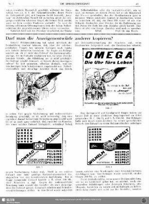 Darf man die Anzeigenentwürfe anderer kopieren?