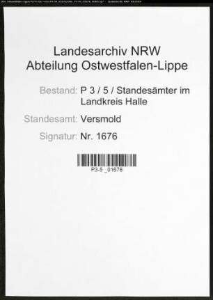 Namensverzeichnis Versmold, Todesfälle