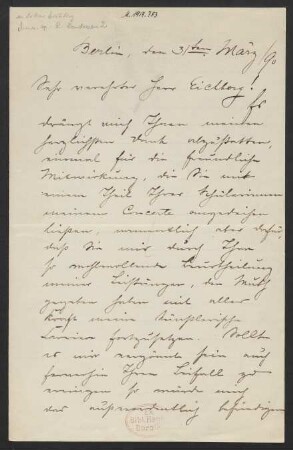 Brief an Oskar Eichberg : 31.03.1890