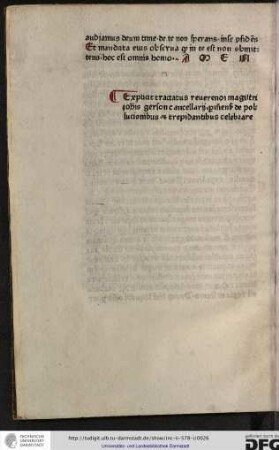 Explicit tractatus reverendi magistri Iohannis Gerson, cancellarii Parisiensis, de pollutionibus et trepidantibus celebrare.