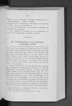 Das Leichenbegängnis einer Amtmännin in Ritzebüttel (1786).