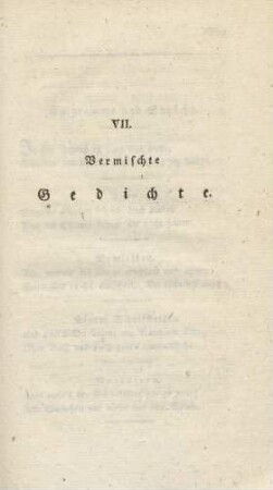 VII. Vermischte Gedichte