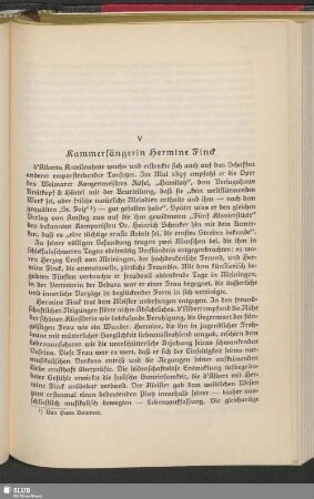 V. Kammersängerin Hermine Finck