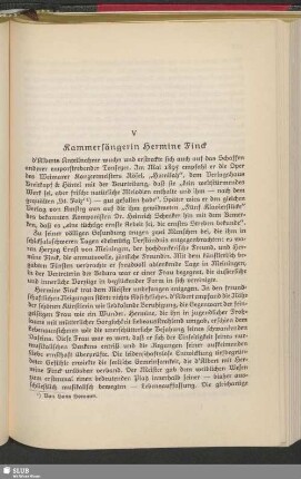 V. Kammersängerin Hermine Finck