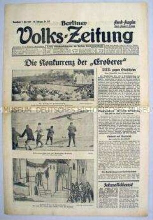 Berliner Volks-Zeitung u.a. zum 8. Frontsoldatentag des Stahlhelm