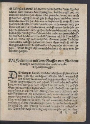 Wie Fortunatus mit dem Graffen von Flandern ... von dem lande Cypern hinweg fur.