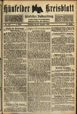 Zweite Ausgabe vom Samstag, den 20. Dezember 1930.