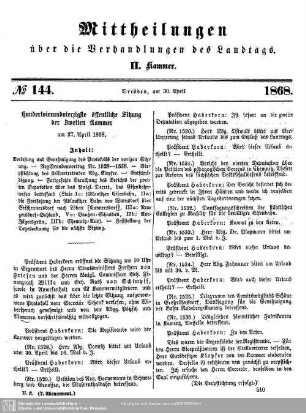 144. Sitzung