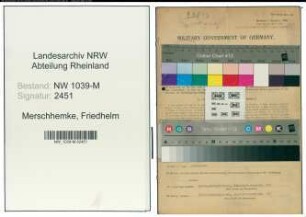 Entnazifizierung Friedhelm Merschhemke , geb. 30.06.1921 (Angestellter)