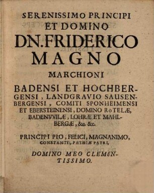 Dissertatio De Rebus Badensibus