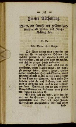 Zweite Abtheilung. Thiere, die sowohl den gesäeten Feldfrüchten als Feldern und Wiesen schädlich sind.